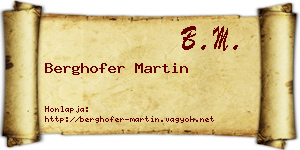 Berghofer Martin névjegykártya