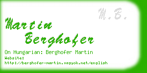 martin berghofer business card